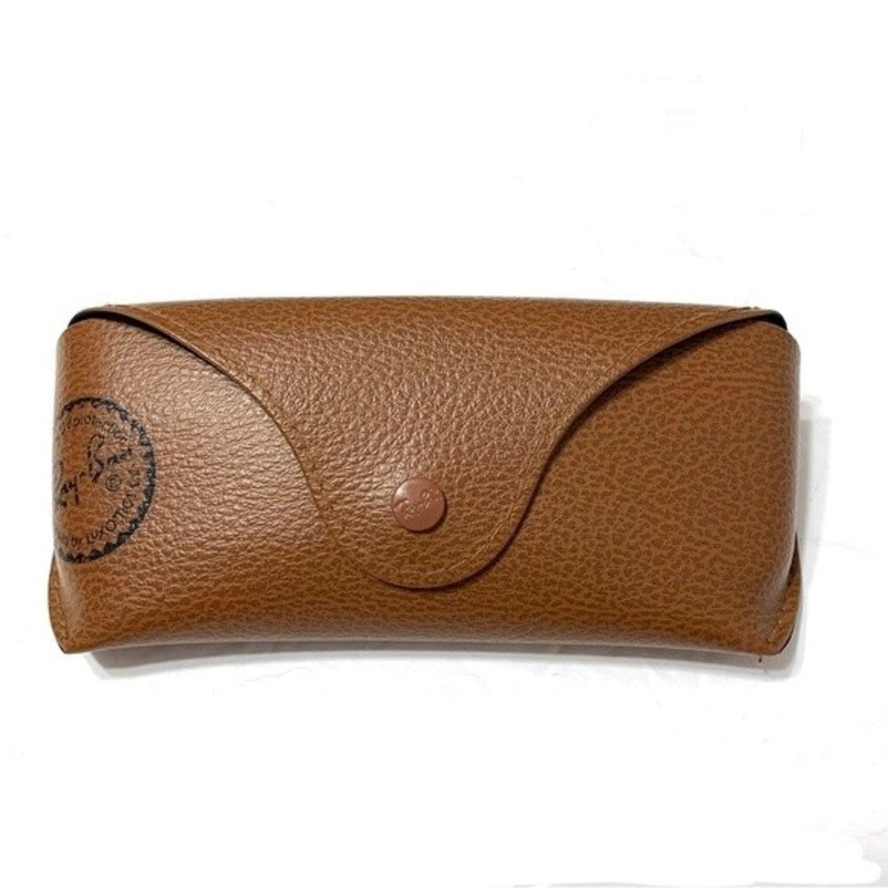 Ray-Ban Tan Brown Vegan Leather Pebbled Sunglass Case Unisex Snap Closure